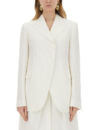 Sportmax White Notched Lapel Blazer