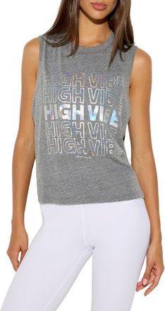 Spiritual Gangster High Vibe Muscle Tank in Heather Grey at Nordstrom, Size X-Large