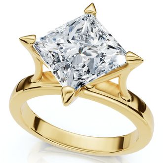 Pompeii3 Certified 3Ct Princess Cut Diamond Solitaire Engagement Ring 14k or Pt Lab Grown