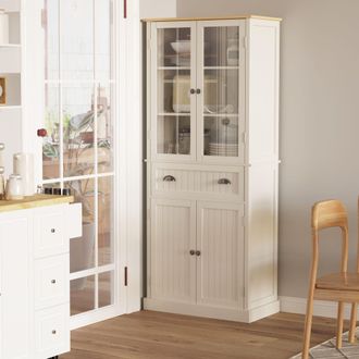 HOMCOM Kitchen Cupboard 5 tier Storage Cabinet with Adjustable Shelves in White