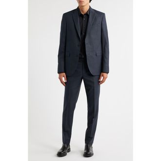 AllSaints Ross Slim Fit Solid Wool Suit in Navy at Nordstrom Rack, Size 44 Regular