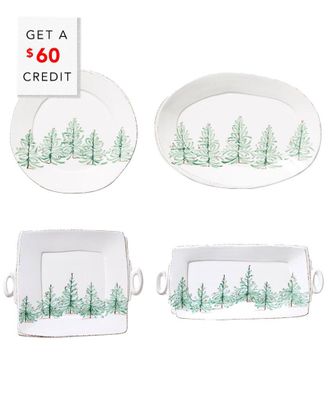 Vietri Vietri Lastra Holiday 4Pc Serveware Set With $69 Credit