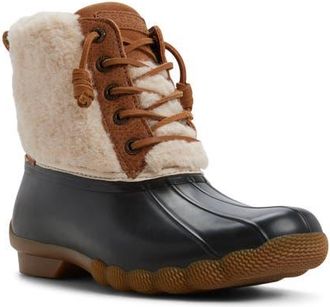 Sperry Top-Sider Saltwater Waterproof Lambswool Boot in Light Brown at Nordstrom, Size 5.5