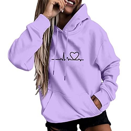 Sweat-shirt Femme Vijamiy - Col Rond Manches Longues Imprimé Chicago Taille Loose