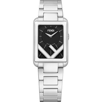Fendi Run Away Rectangle Bracelet Watch, 22.5mm x 32mm in Silver/Black/Silver at Nordstrom Rack