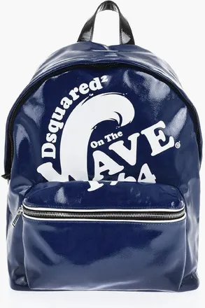 Dsquared2 Eco-Patent Leather WAVE Backpack with Print size Unica