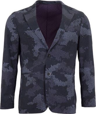 Lords of Harlech Judd Fully Lined Tailored Wool Blazer in Camo Mosaic Coal at Nordstrom, Size 38