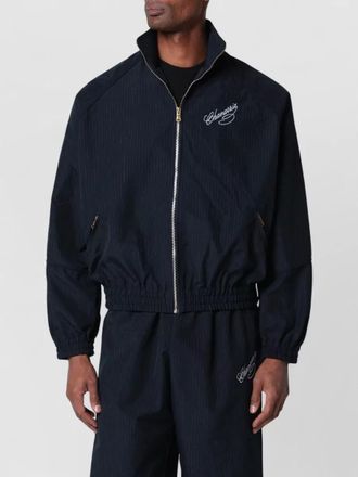 Willy Chavarria high collar jacket elastic cuffs hem