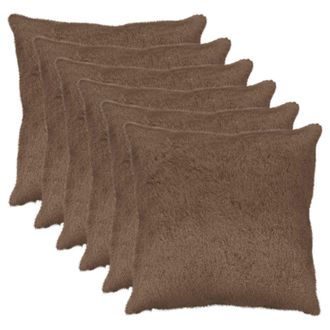 vidaXL Funda De Almohada 6 Uds. Heerlen Marr&oacute;n Claro 55 X 55 Cm Vidaxl
