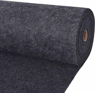 vidaXL Alfombra Gris Antracita 1,2 X 10 M Poli&eacute;ster Vidaxl