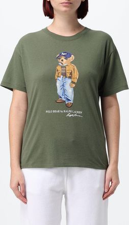 Polo Ralph Lauren T-shirt slim fit in cotone con stampa Teddy Bear