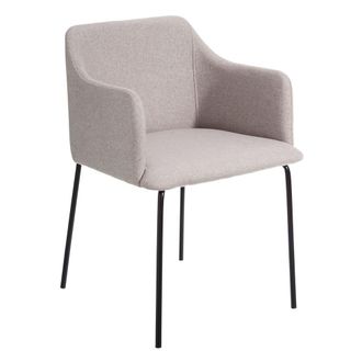 LOLAhome Silla tapizada moderna microfibra beige