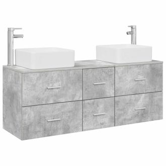 vidaXL Juego De Muebles De Ba&ntilde;o 3 Uds. Gris Hormig&oacute;n 49,5 X 41 X 63 Cm Vidaxl