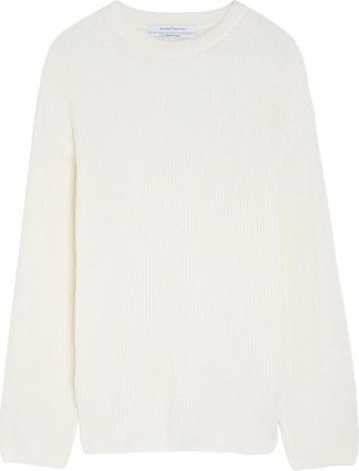 Another Tomorrow Open-knit Cotton and Linen-blend Jumper - Off White - S (UK8-10 / S)
