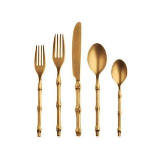 Mepra Bali Flatware Set - 5 Pieces in Pewter Gold at Nordstrom