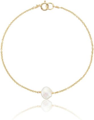 Lily & Roo Gold Single Baroque Pearl Bracelet