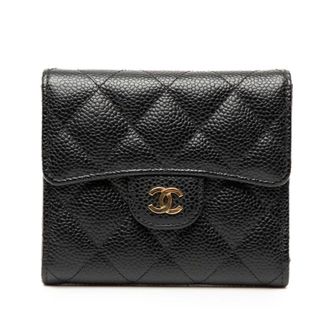 Herm&egrave;s Pre-owned Hermes CC Quilted Caviar Compact Flap Wallet Ladies BONPO6A02A259XD8