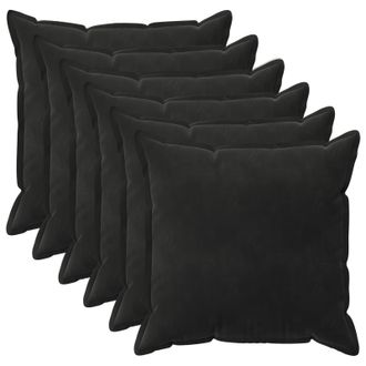 vidaXL Funda De Almohada 6 Pcs Houten Negro 65 X 65 Cm Terciopelo Vidaxl