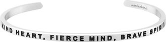 Mantra Kind Heart, Fierce Mind, Brave Spirit bracelet in Outside - Silver at Nordstrom