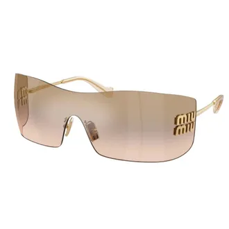Miu Miu Accessoires, unisex, Geel, ONE Size, Leer, MU B53S Zonnebril