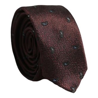 Dolce & Gabbana Zijden Stropdas met Paisley Patroon - Heren - Accessoires - Rood - Maat: ONE Size Zijde