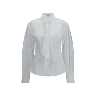 Brunello Cucinelli White Cotton Dress Womens Shirt