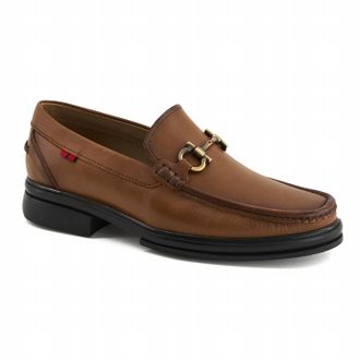 Andrea Mens Horsebit Buckle Leather Loafer In Brown