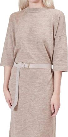 Lauren Manoogian Raw Leather Buckle Belt In Gris