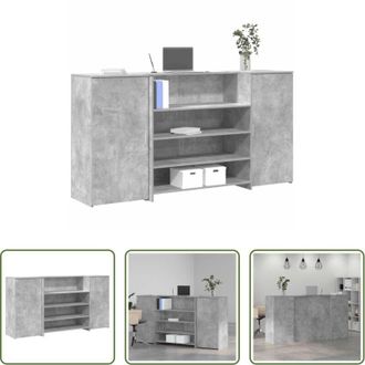 vidaXL Armadietto - Banco Reception Grigio Cemento 200x50x103,5cm Legno Multistrato