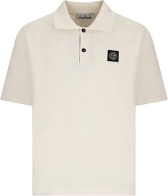 Stone Island Micro Stitch Zacht Katoenen Polo - Heren - Polos - Beige - L - Katoen - Tops