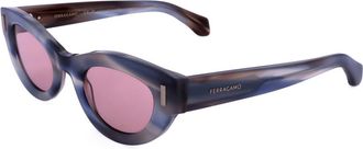 Ferragamo SF2062SE 314 Striped Sand Blue/Pink