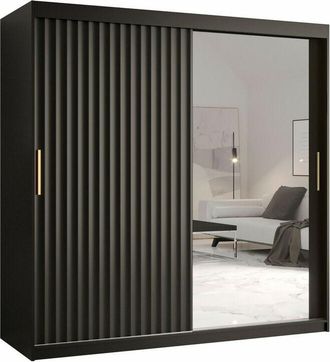 Mirjan24 Mobilier1 - Armario Hartford 338, Negro, 200x180x62cm, Puertas De Armario: Correderas, N&uacute;mero De Estantes: 0