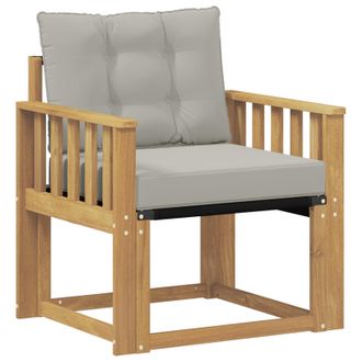 vidaXL Sof&aacute; De Exterior Madera Maciza De Acacia Y Textileno Blanco Vidaxl