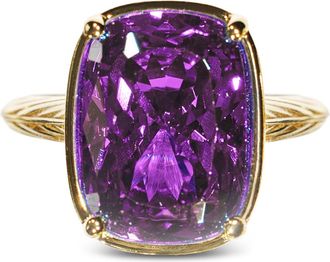 Sterling Forever Sterling Silver Elongated Cushion Amethyst CZ Cocktail Ring