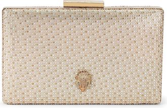 Kurt Geiger Womens Kensington Box Clutch Bag - Gold Fabric - One Size
