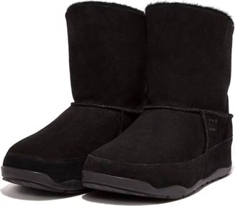 FitFlop Womens Mukluk Shorty Boots In Black Suede