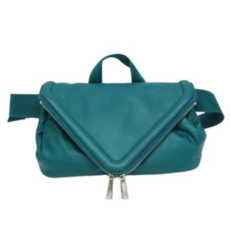Bottega Veneta Pre-owned Beak Belt Bag - Dames - Pre-owned - Blauw - Maat: ONE Size Leer