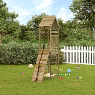 vidaXL Parque Infantil Con Pared De Escalada Madera Impregnada De Pino Vidaxl