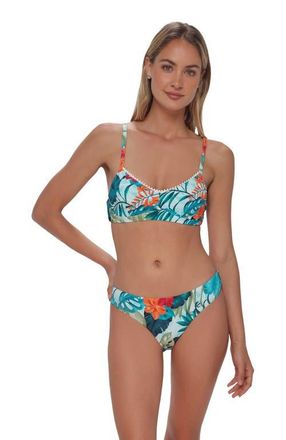 Swim Systems Pom Pom Annalee Underwire Bikini Swimsuit Top in Tiki Tango Rib at Nordstrom, Size Xx-Large