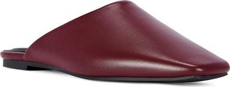 Azalea Wang Raphael Leather Flat Mule in Burgundy at Nordstrom, Size 10