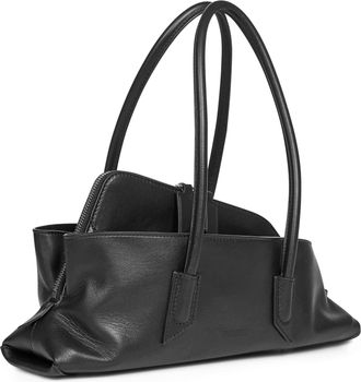 The Attico Womens Top Handle Bag La Passeggiata Small Black Alligator Leather Handbags Hand