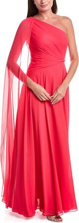 Teri Jon by Rickie Freeman Teri Jon By Rickie Freeman Chiffon One-Shoulder Drape Gown