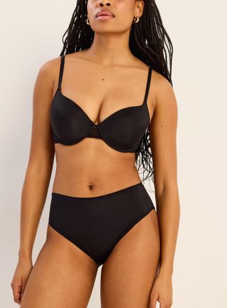 Miiyu Womens Microfibre high-waist elastic-trim bikini panty Recycled nylon