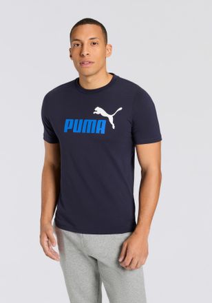 Puma T-Shirt PUMA ESS 2 COLOR NO. 1 LOGO TEE, Herren, Gr. XXL, blau (new navy), Jersey, Obermaterial: 100% Baumwolle, unifarben, regular fit normal, Rundha
