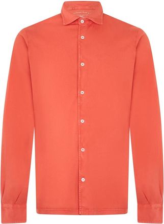 Fedeli Shirt met lange mouwen - Heren - Casual Overhemden - Oranje - L - Katoen - Overhemden