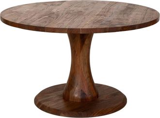 Wanderlust Deco Mesa de comedor de madera marr&oacute;n oscuro 130x130x77 alt. cm