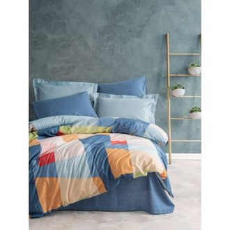 Dmora Funda N&oacute;rdica Matrimonial Solon, Funda De Almohada Incluida, 220x260 Cm Azul