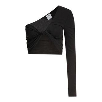 Courrèges Long Sleeve T-Shirts, female, Black, M, Black Topwear for Women