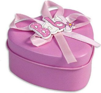 Trade Shop Trade Shop - Scatoline Portaconfetti 36 Pezzi Cuore Nascita Battesimo Bomboniera Bimbo Bimba - Rosa