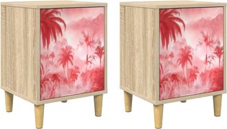 vidaXL Mesa De Noche Aachen 2 Uds. Roble Sonoma 36 X 33 X 50 Cm Vidaxl